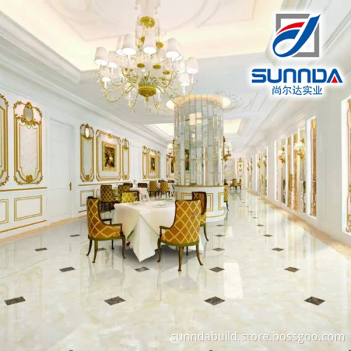new design beige marble glossy finish flooring tiles, wear-resistant super glossy glazed polished porcelain floor tiles